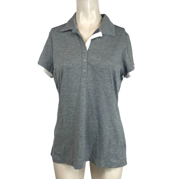 Nike Tops - NIKE GOLF - WOMENS LARGE - GRAY SHORT SLEEVE COLLARED DRI-FIT POLO SHIRT- 640335